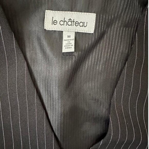 Vintage Le Château black pinstripe vest, tailored with a sharp fit - Picture 3 of 8
